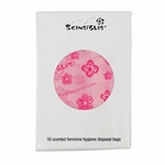 Hospeco, Scensibles, Single Use Sanitary Disposal Bags, Pink Flower Pattern, HOSBX50, 50/bx, Sold as box