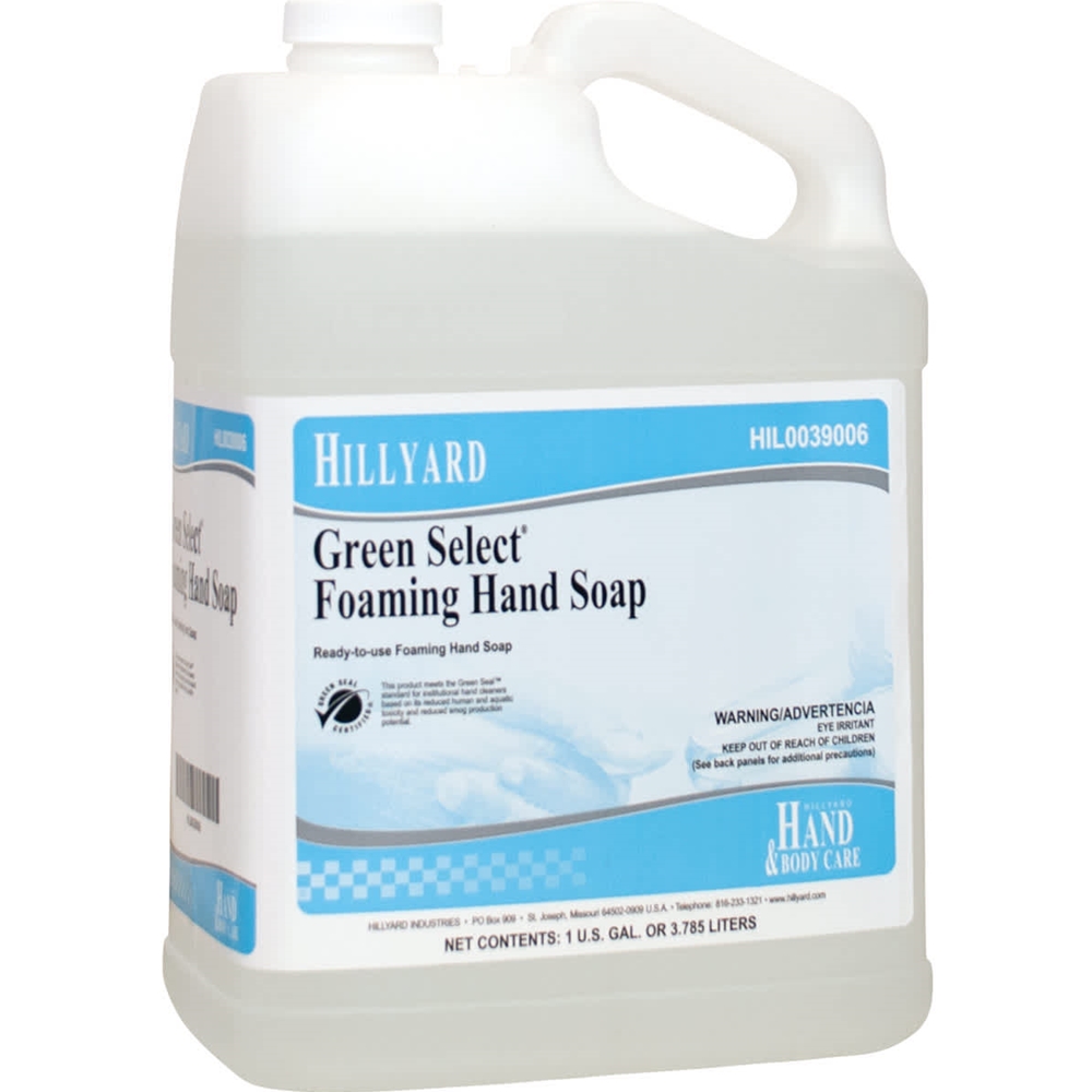 Hillyard, Green Select Foaming Hand Soap, Manual Dispenser, 1 gallon,  HIL0039006, Sold per gallon