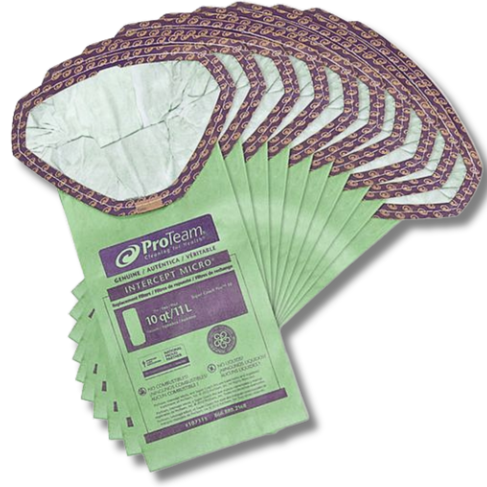 ProTeam Vacuum Bags, Intercept Microfilter, Fits Super Coach Pro 10, 10 filters per pack, 107313, sold as 1 pack