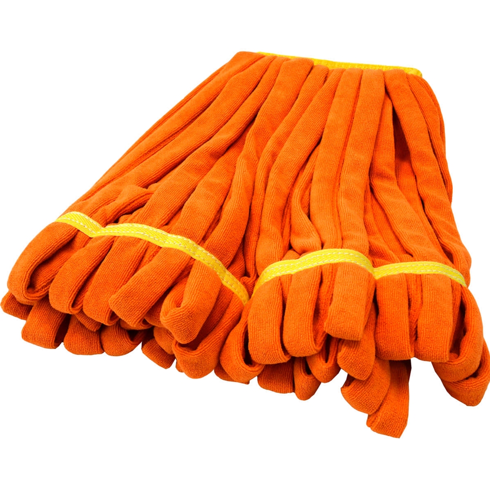 Hillyard, Trident, Microfiber Looped-End Tube Wet Mop, Small, Orange, 5 inch Head Band, HIL20075, Sold as each