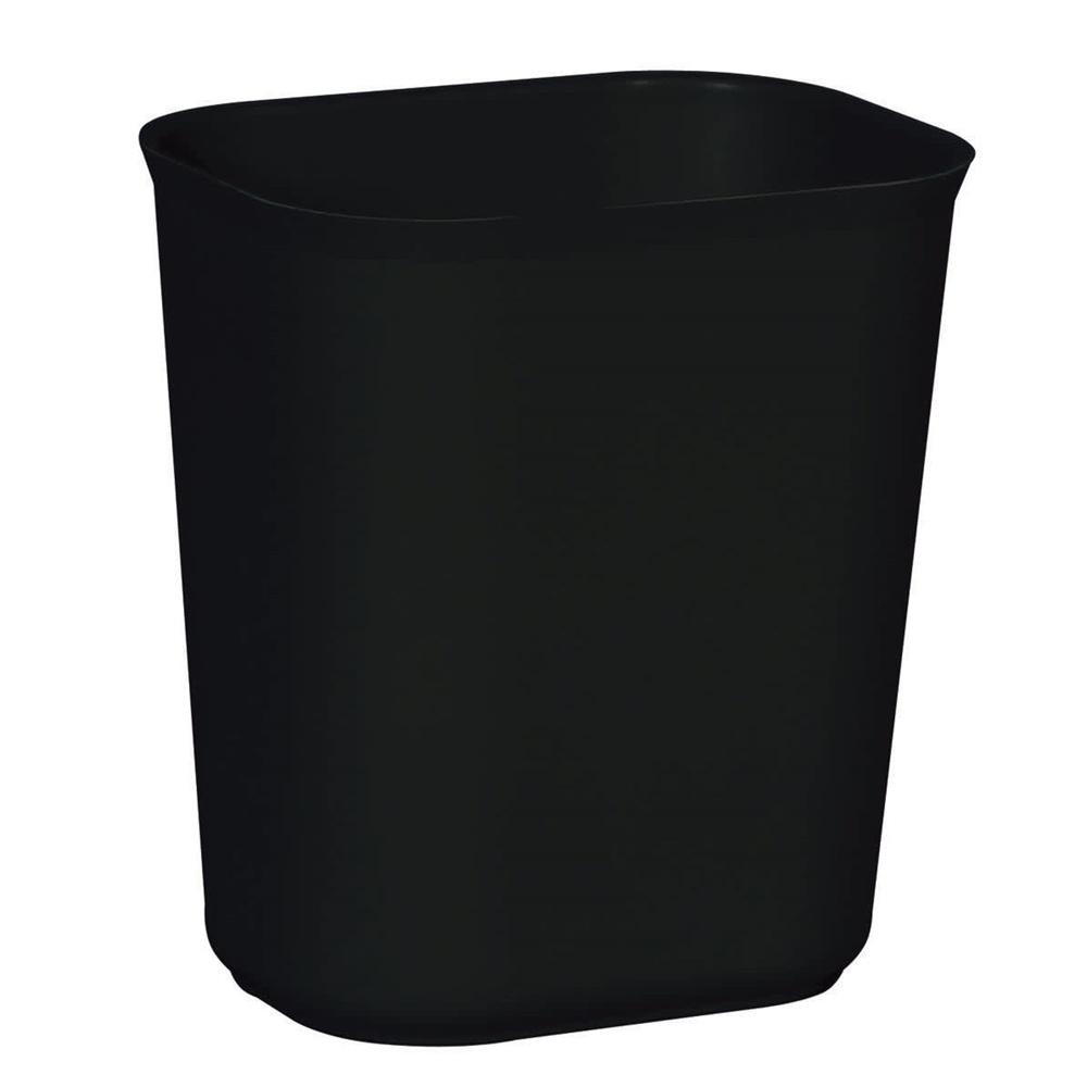 Rubbermaid Commercial, Trash Can, Fire Resistant, 3.5gal, Resin, Black, Rectangle, sold each