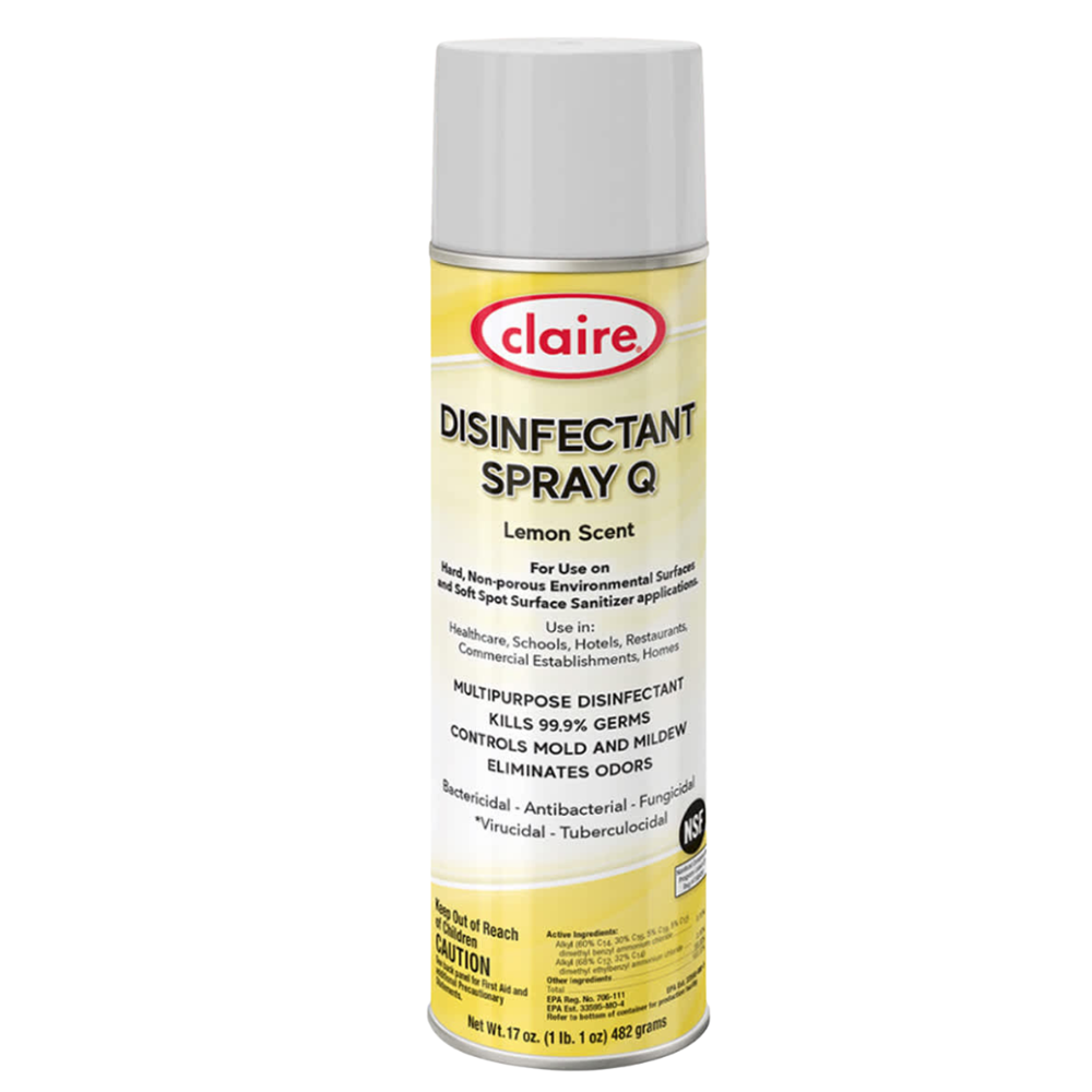 Claire, Aerosol, Disinfectant Spray Q, Lemon, 17 oz 