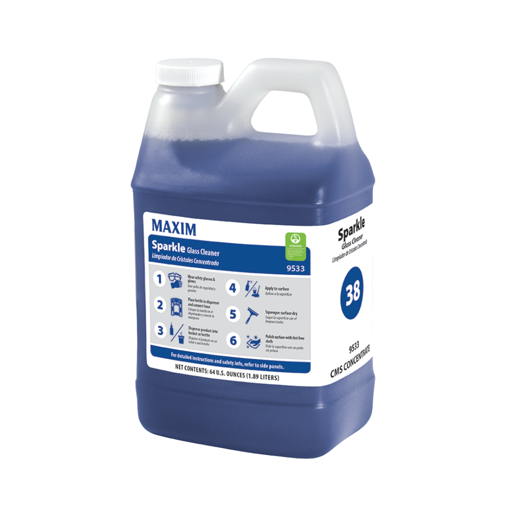 Midlab Maxim, CMS, Sparkle Glass Cleaner #38, 64 oz Bottle