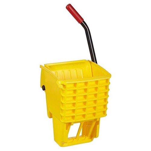Rubbermaid WaveBrake 11 Gal Bucket/Down Press Wringer, Yellow (RCPFG757688YEL)