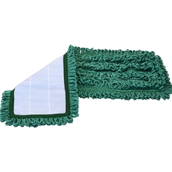 Hillyard, Trident, Premium Microfiber Hook and Loop Mop, Green, 18 inch, HIL20078, Sold as each