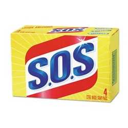 Clorox, SOS Steel Wool Soap Pads, 4 pads per box, 24 boxes per case, 98041, sold as case