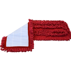 Hillyard, Trident, Premium Microfiber Hook and Loop Mop, Red, 18 inch, HIL20077, Sold as each