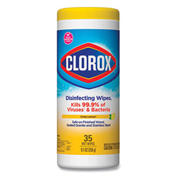 Clorox, Pop Up Disinfecting Wipes, 1-Ply Tear Sheets, Lemon, 35 sheets per canister, CLO01594