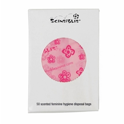 Hospeco, Scensibles, Single Use Sanitary Disposal Bags, Pink Flower Pattern, HOSBX50, 50/bx, Sold as box