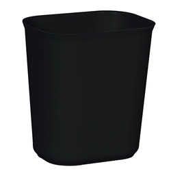 Rubbermaid Commercial, Trash Can, Fire Resistant, 3.5gal, Resin, Black, Rectangle, sold each