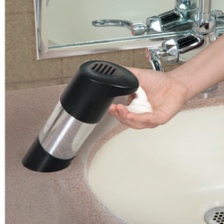 Kutol, Counter Mount, Manual Soap Dispenser, Chrome / Black, each