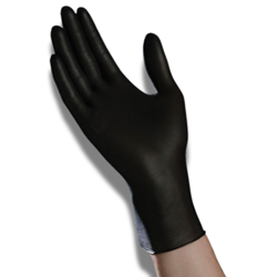 Tradex, Exam Grade Gloves, Nitrile, Large, 4 Mil, Black, 1 Box