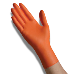Tradex, Industrial Grade Gloves, Nitrile, Medium, 6 Mil, Orange, 1 Box