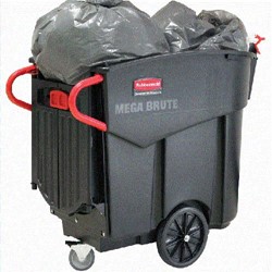 Rubbermaid, Mega Brute Mobile Waste Collector, Black